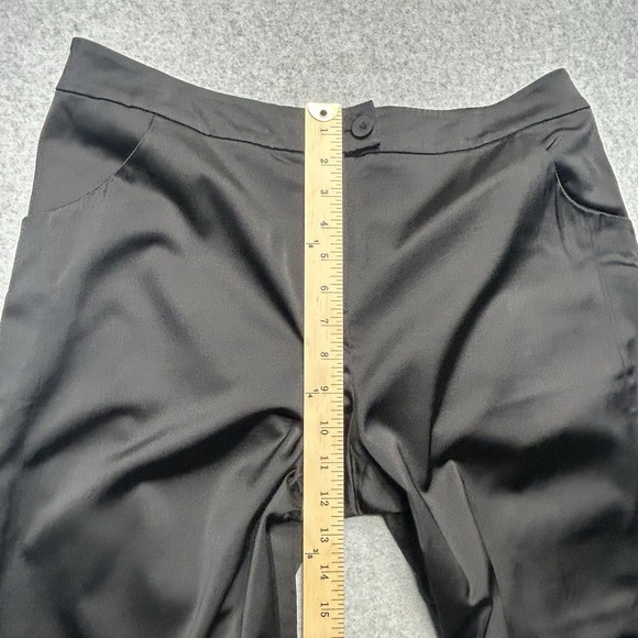 Eileen Fisher Silk Petite XL 36x29 Black Wide Leg Pants Crop Ankle Minimalist - Picture 7 of 9